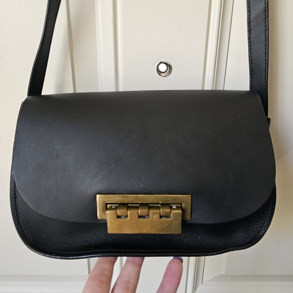 Zac Posen Black Smooth Leather Crossbody🖤🧡